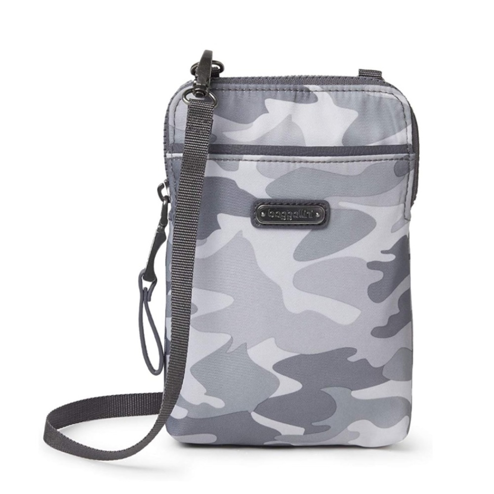 Baggallini Grey Camo Broadway Crossbody Bag